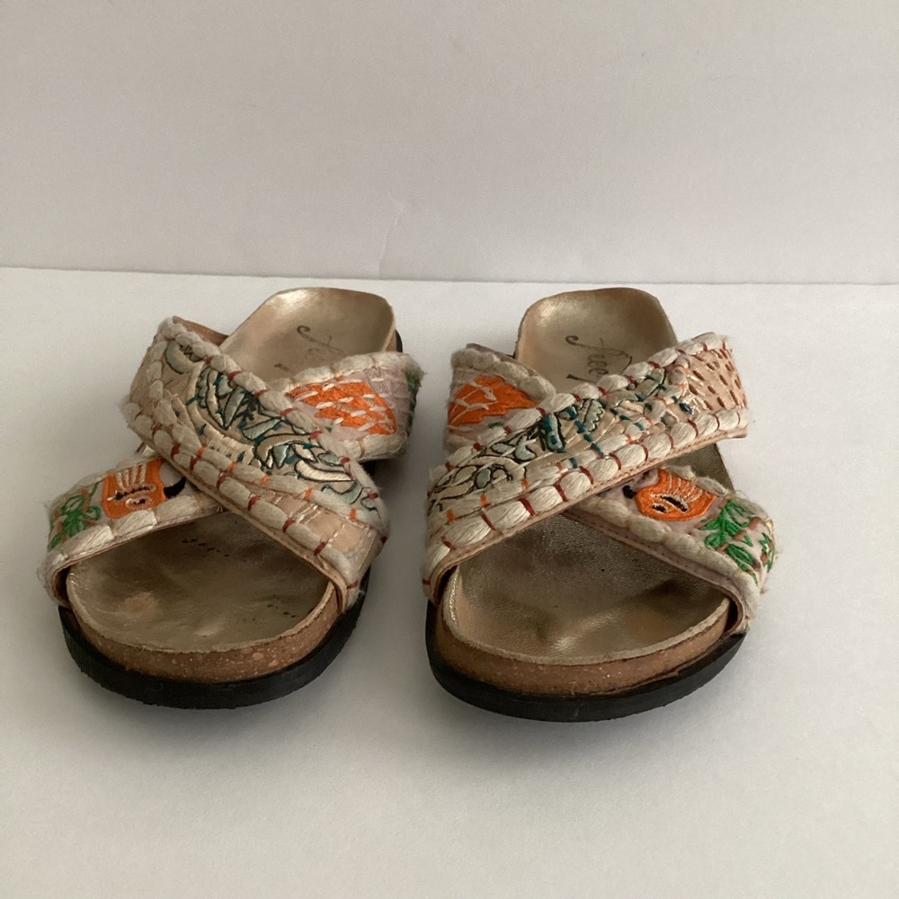 Free People Wildflower Patchwork Kantha Sandals Womens Size 38 Summer Hippie Y2K